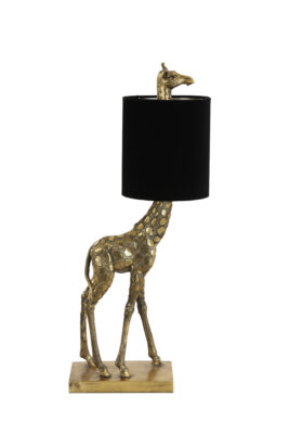 Giraffe Lamp Brons Met Zwarte Velvet Kap