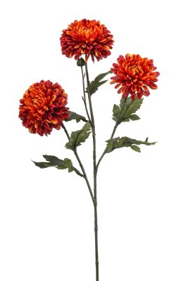 Kunsttak Chrysant Kunstbloem Oranje ( 2 Stuks ) 73 Cm